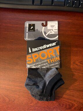 Incrediwear Sport Thin No Show Sock Black